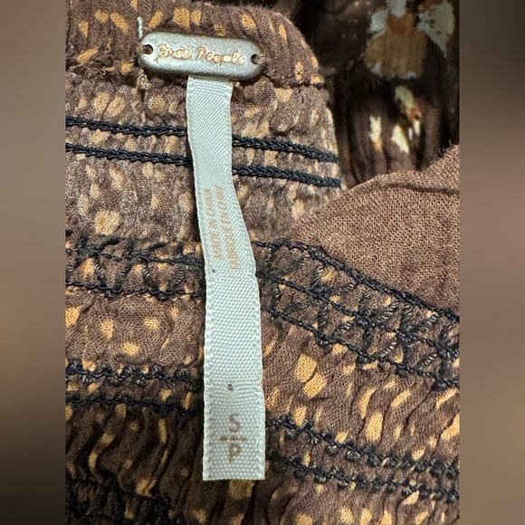 Free People Floral Halter Top in Brown and Pink - Picture 2 of 6